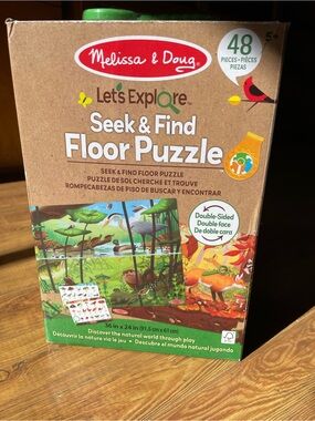 Melissa & Doug Let's Explore Seek & Find Floor Puzzle - double sided!